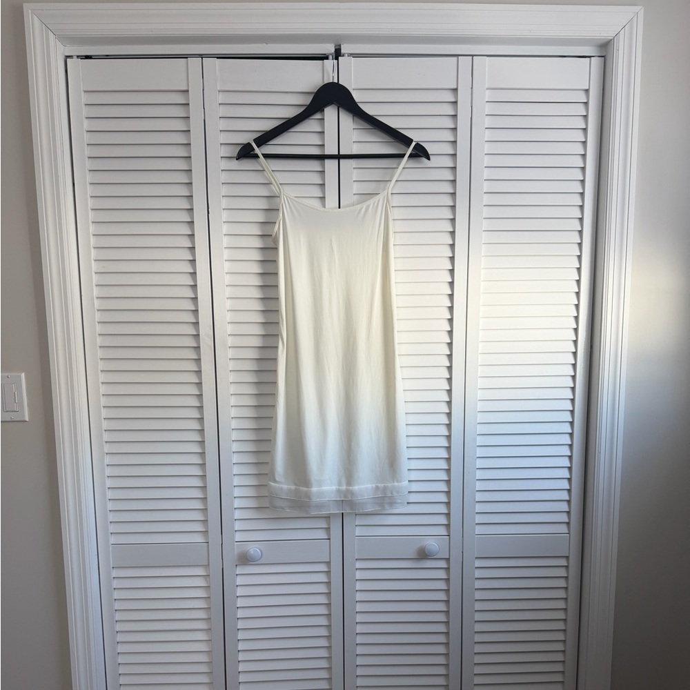 INTIMISSIMI Georgette-Ruffle Microfibre Slip in White